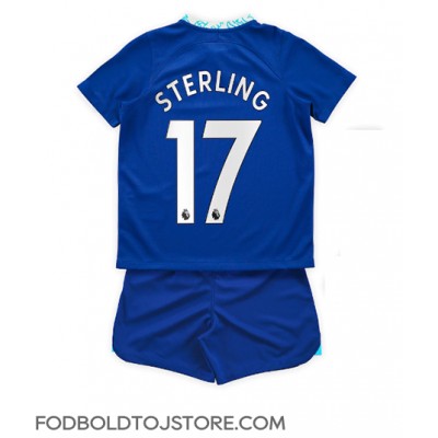 Chelsea Raheem Sterling #17 Hjemmebanesæt Børn 2022-23 Kortærmet (+ Korte bukser)